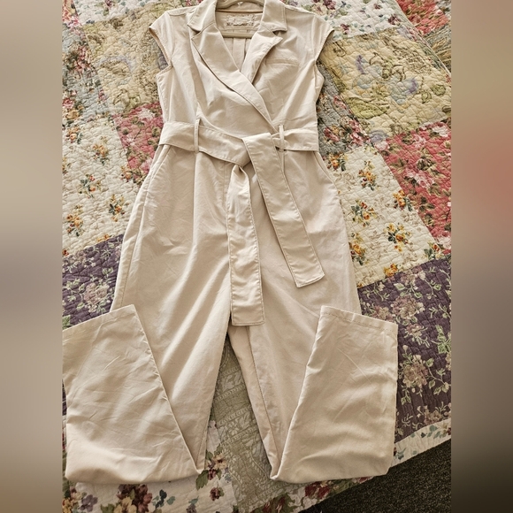 Anthropologie Pants - Anthropologie Eliza Utility Straight Ankle-Length Jumpsuit Ivory Women's Size 6